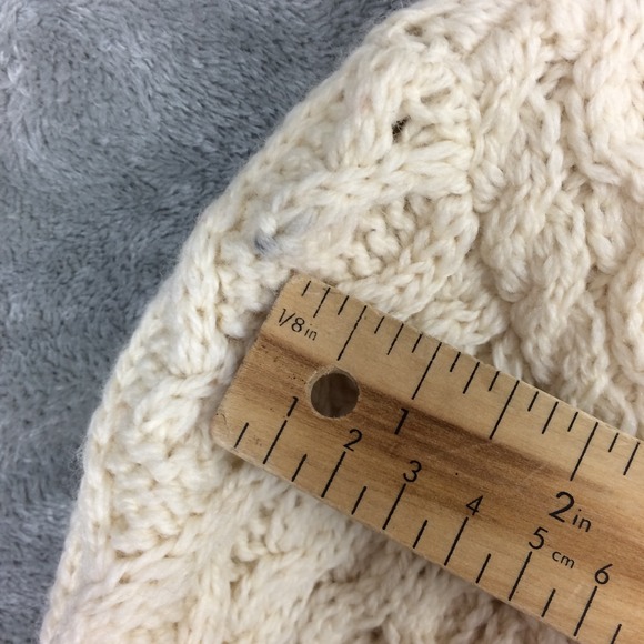Aran Mor Ireland Cableknit Sweater Large Mock Turtleneck Knit Merino Wool Chunky - Picture 16 of 16